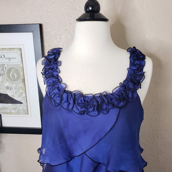Signature by Robbie Bee ~ Blue Ruffle Dress ~ 4P - Picture 2 of 4